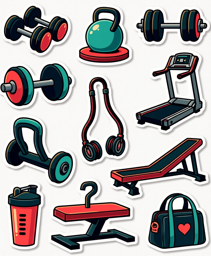 Fitness & Exercise - Sticker Sheet v14